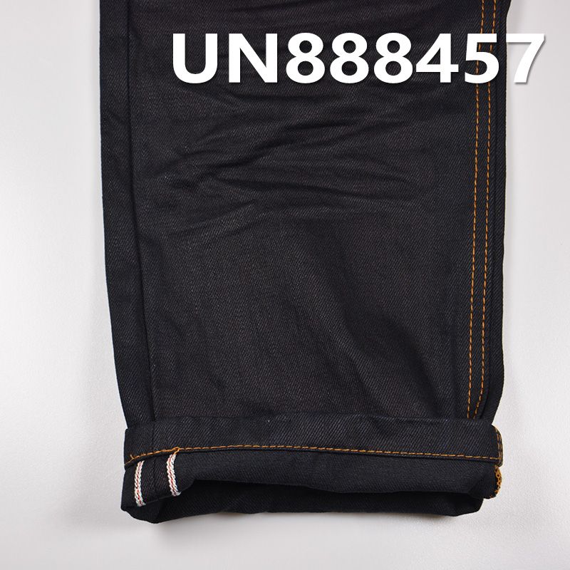 全棉竹节右斜色织红边牛仔布 12.9oz 31/32" UN888457