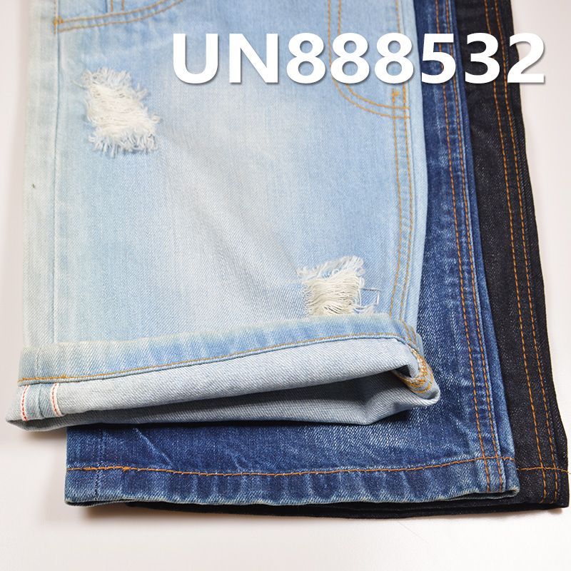 全棉竹节右斜牛仔 12oz 31/32" 全棉竹节右斜红边牛仔布 UN888532