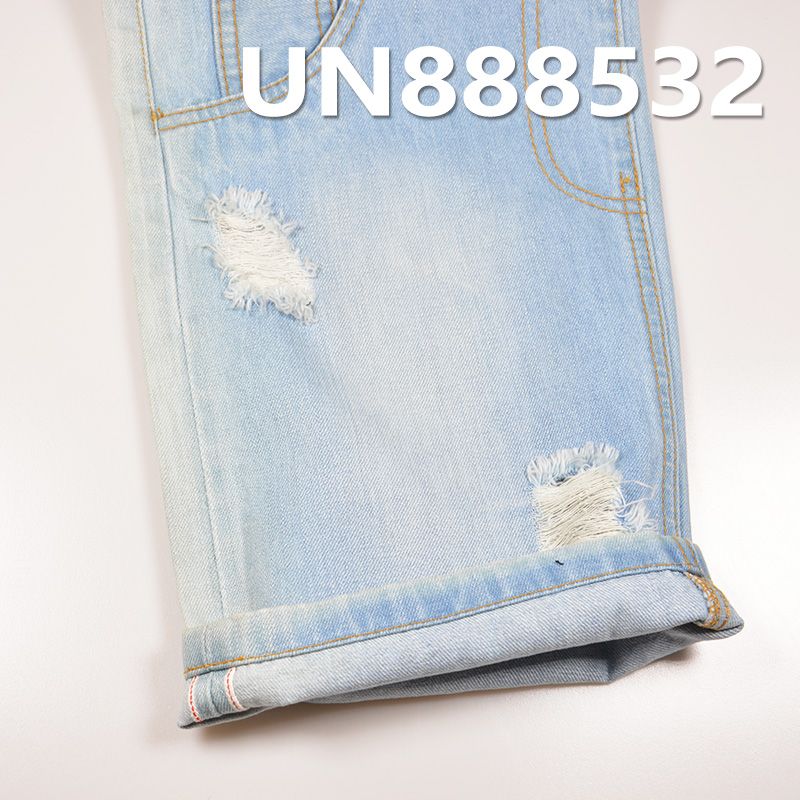 全棉竹节右斜牛仔 12oz 31/32" 全棉竹节右斜红边牛仔布 UN888532