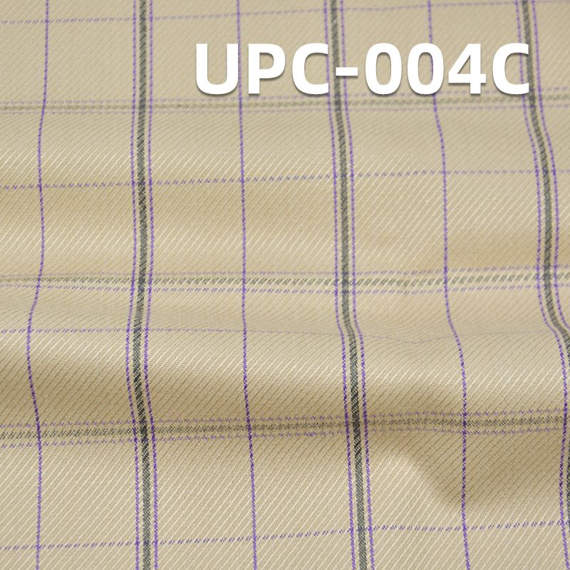 双紗卡其色騎兵斜色織格仔布 217g/m² 57/58" UPC-004C