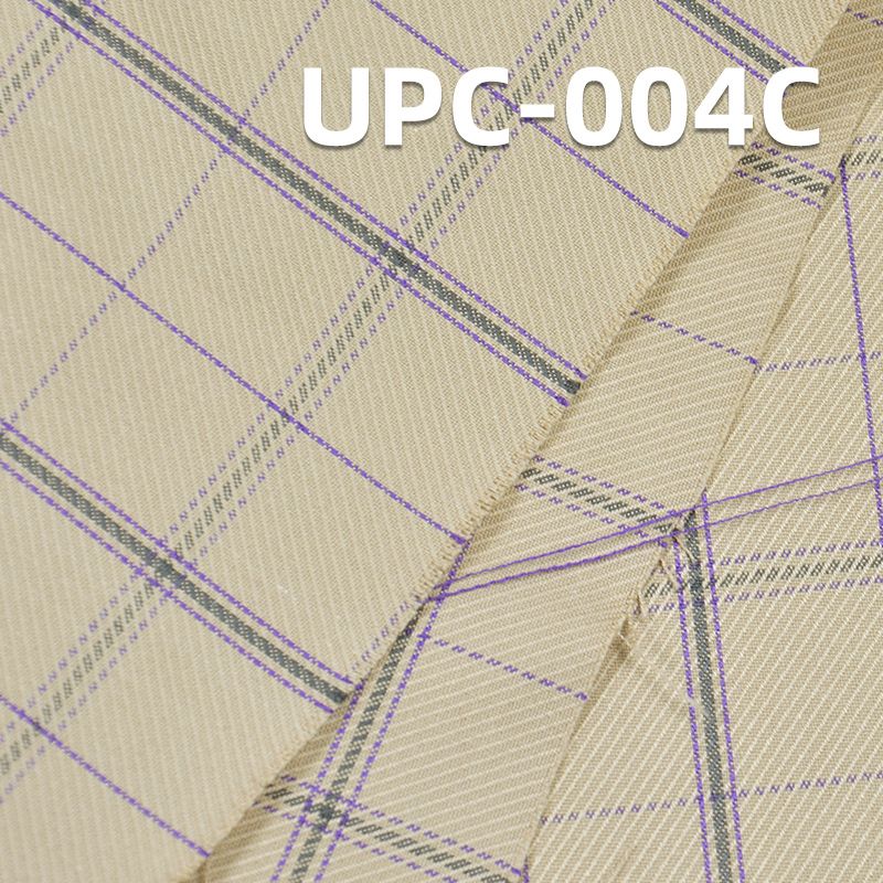 双紗卡其色騎兵斜色織格仔布 217g/m² 57/58" UPC-004C