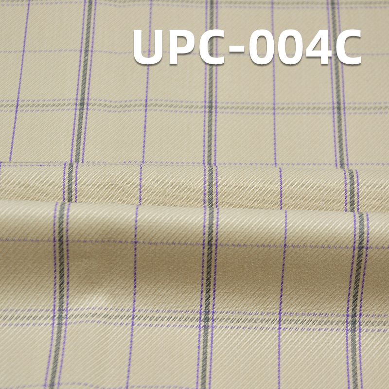 双紗卡其色騎兵斜色織格仔布 217g/m² 57/58" UPC-004C