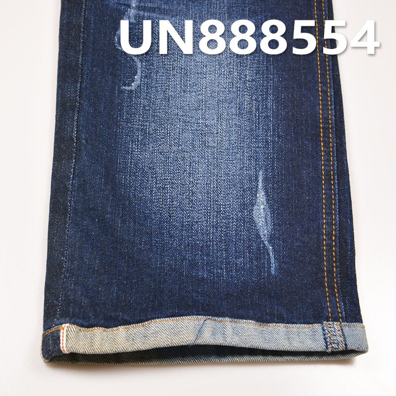 99%棉1%氨纶竹节右斜红边牛仔布 10.6oz 33/34" UN888554