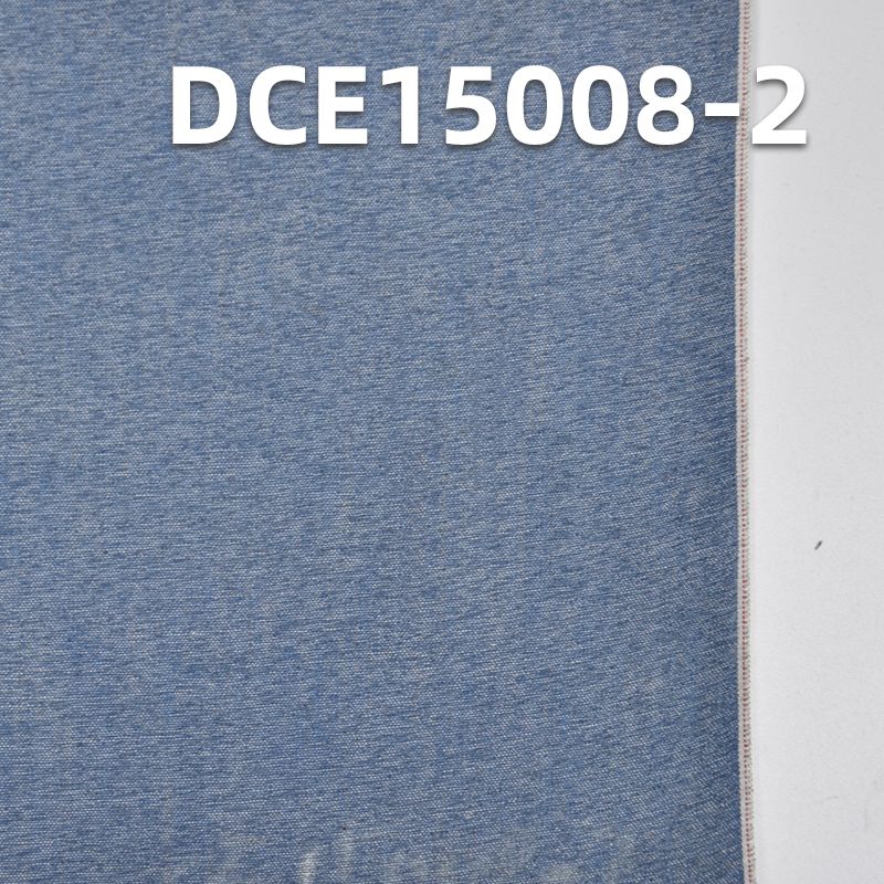 70%棉15%粘胶15涤 红边牛仔布 35/36" 4.4oz DCE15008-2 #44-浅蓝红白边