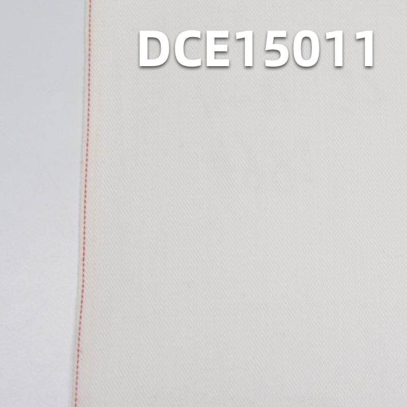 98%棉2%氨綸 棉彈力破卡/網紋紅邊牛仔布 32/33" 9.7oz DCE15011