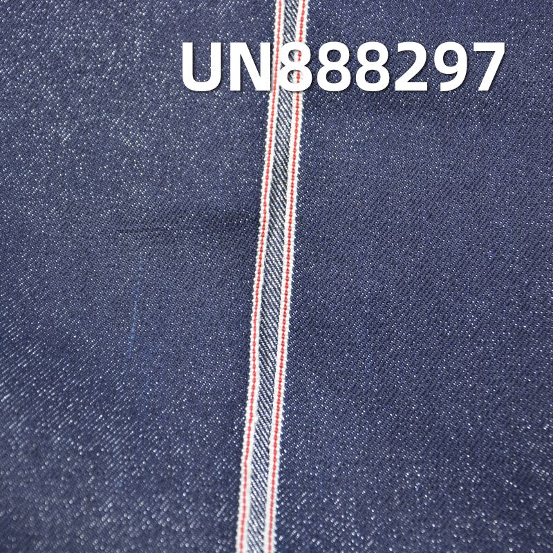 涤棉右斜红边牛仔 15oz 32/33" 棉涤银丝右斜红边牛仔布 UN888297