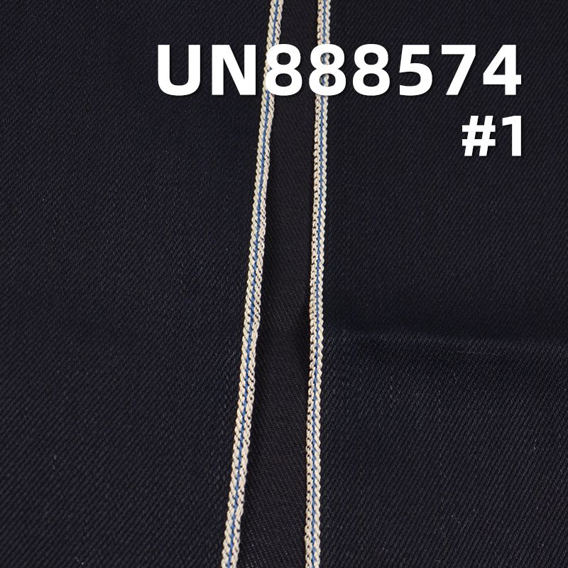 全棉竹節右斜色織紅邊牛仔布 14.3oz 33/34" UN888574