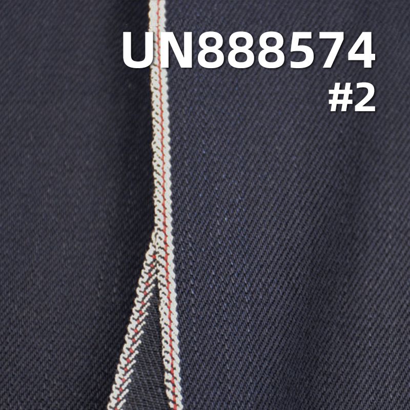 全棉竹節右斜色織紅邊牛仔布 14.3oz 33/34" UN888574