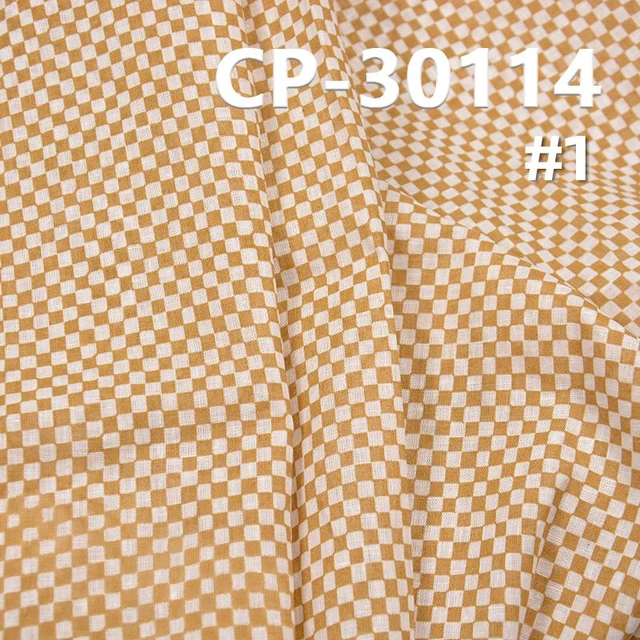 亚麻棉印花布|90g/m2平纹棉麻布|格子印花|格仔衬衫 连衣裙 休闲裤装面料