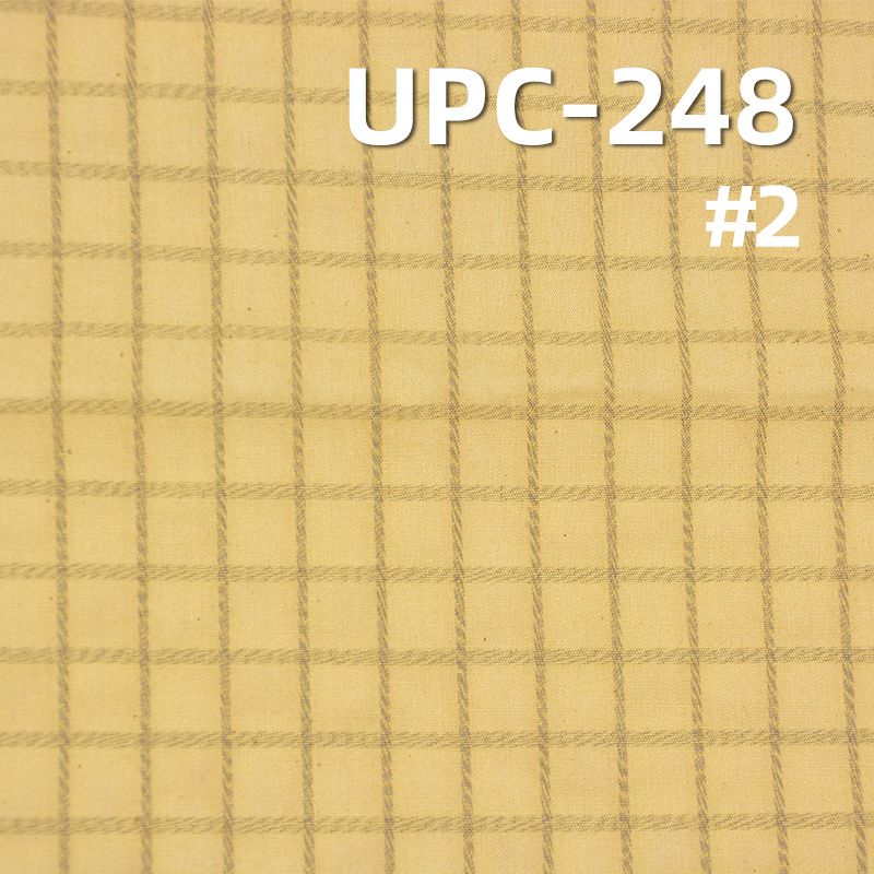 棉色织格子布 151g/m2 62/63" 棉金属丝色织格子布 UPC-248