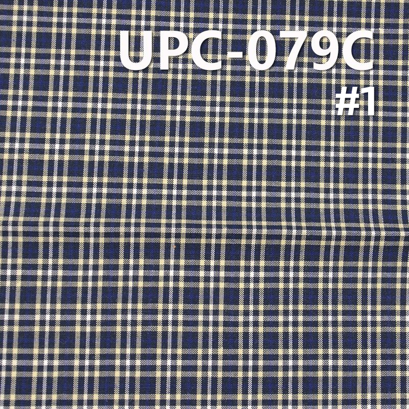 全棉蓝色色织布 128g/m2 57/58" 纯棉色织布 蓝色格子布 128g/m2 UPC-079C