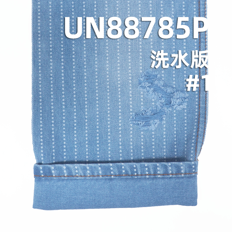 全棉蓝面蓝底退浆牛仔布|12安士(oz)四片右斜牛仔蓝布|拔印印花|牛仔布 牛仔裙 牛仔外套面料