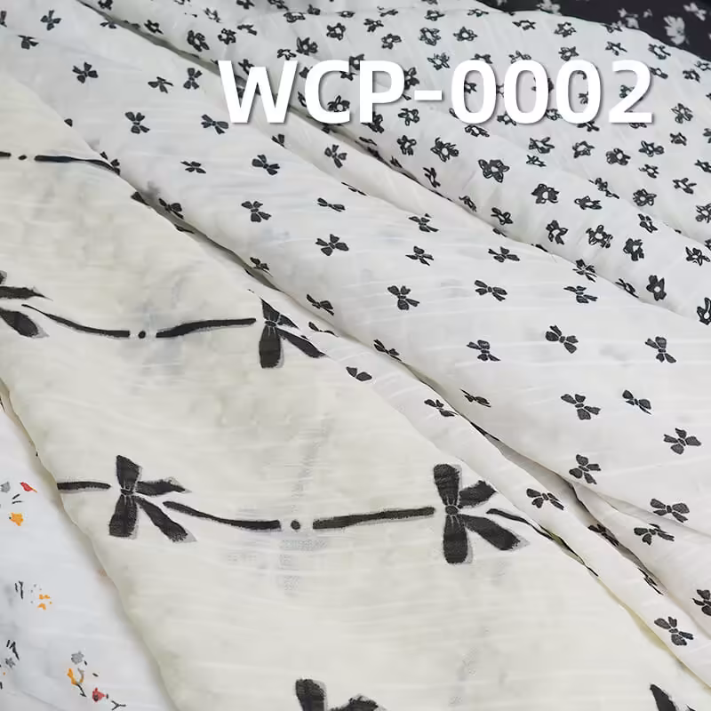 100g/m2涤纶印花布|绉绉格印花布|清新碎花布|亲肤透气|连衣裙 半身裙 女装上衣面料