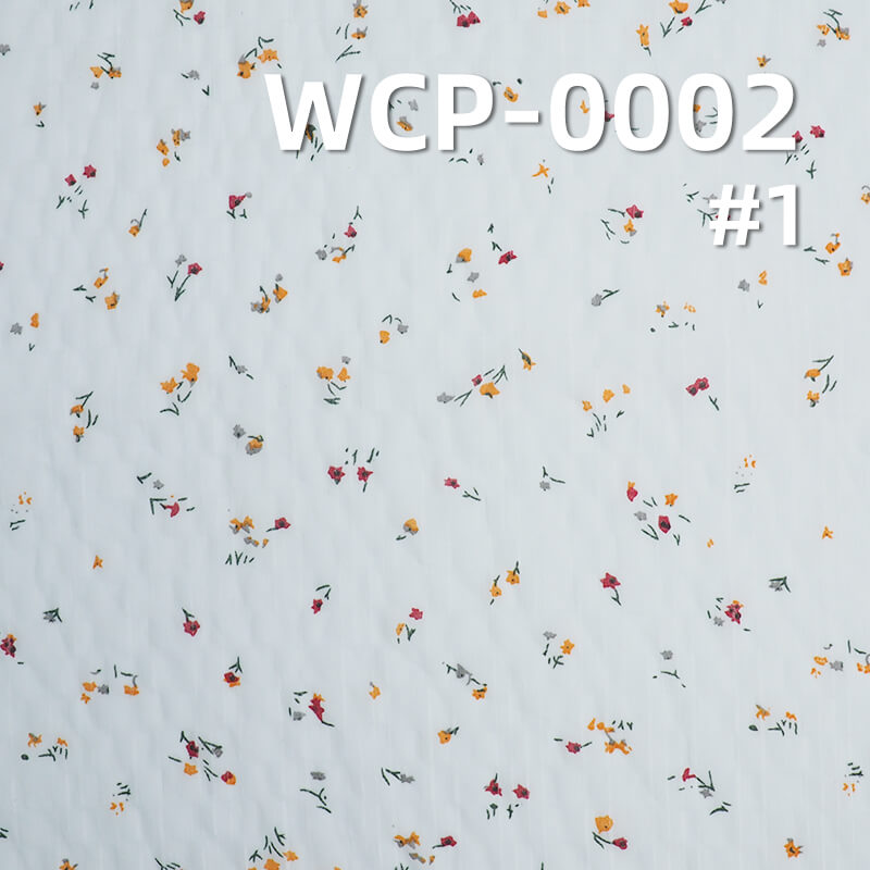 100g/m2涤纶印花布|绉绉格印花布|清新碎花布|亲肤透气|连衣裙 半身裙 女装上衣面料