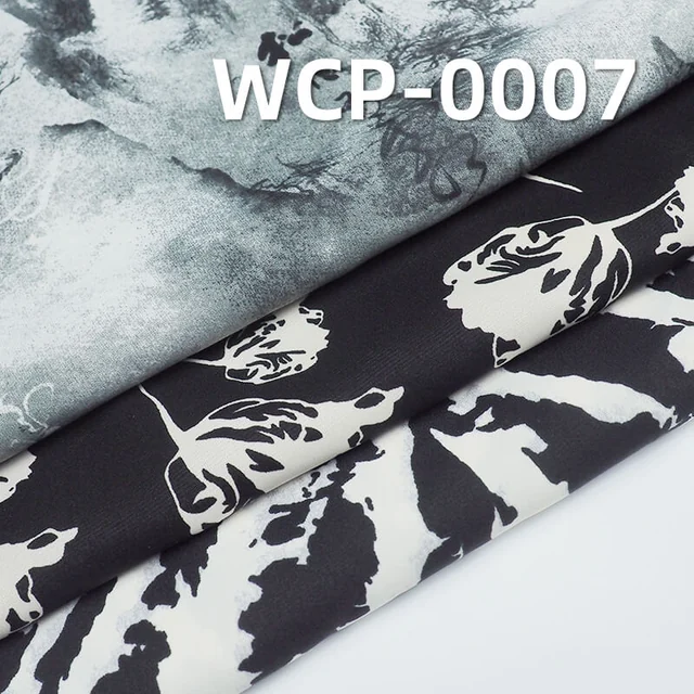 120g/m2涤纶色丁印花布|平纹缎印花布|垂顺爽滑|女装上衣 中国风裙子 汉服面料