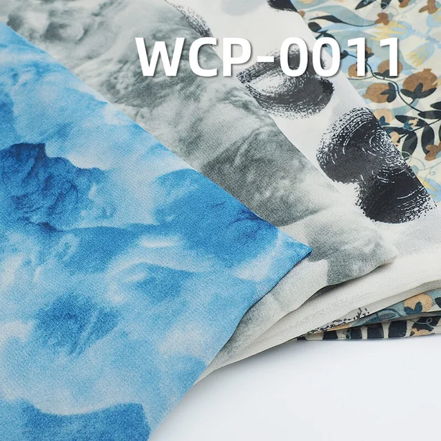 60g/m2涤纶印花布|乔其纱雪纺印花布|垂顺透气|连衣裙 国风裙 女装上衣面料
