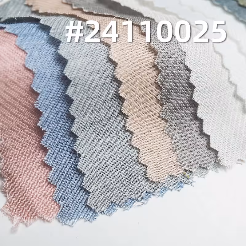 粘亚麻染色布|110g/m2人棉亚麻布|双色骑兵斜纹布|汉服 裙子 上衣面料