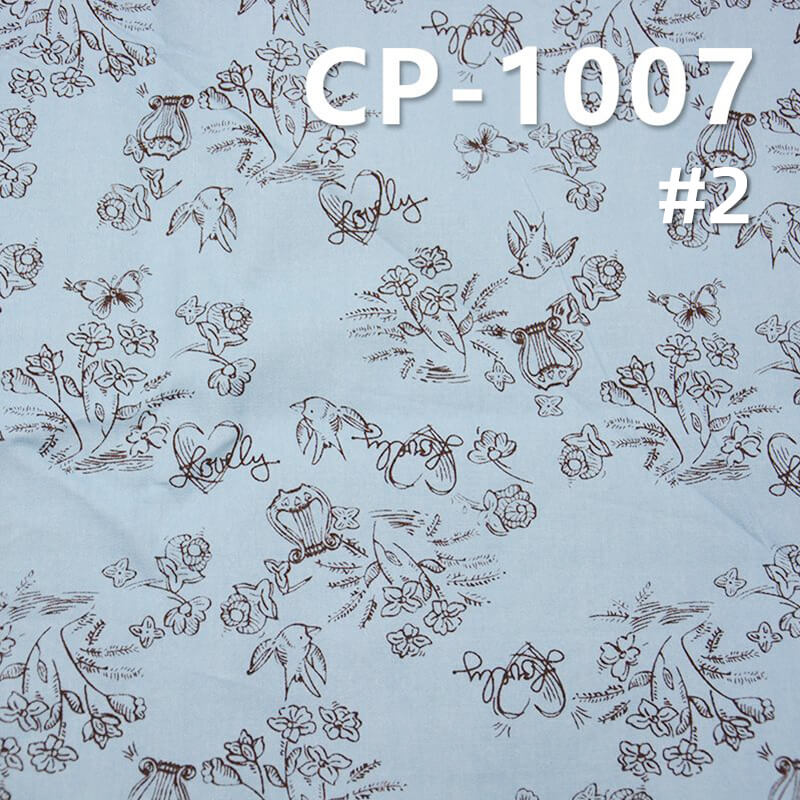 全棉印花布|181g/m2全棉磨毛平纹布|印燕子花|连衣裙 半身裙 上衣面料