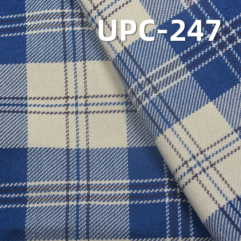 定做款 全棉色织格子布|319g/m2牛仔蓝色织布料|学院风格子布|裤子 裙子 时尚外套面料