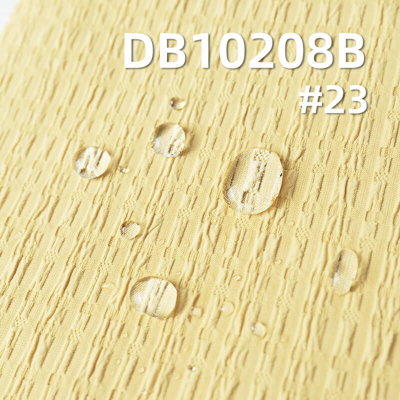 涤纶链条格染色布|174g/m2格子肌理皱感布料|贴透明膜|防水|抗静电|风衣 棉服 马甲面料