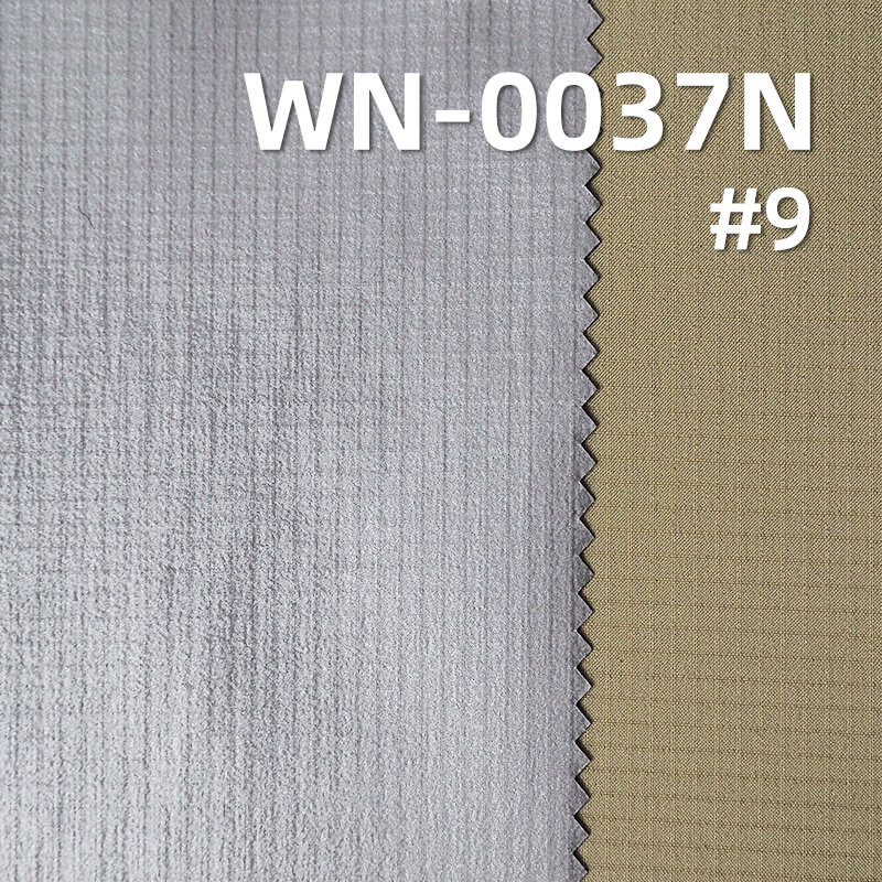 尼龙66双线格|63g/m2锦纶格子布(0.15格*0.15格)|二合一高透PU膜(银)|防水格仔布(透湿>7000,高水压>16000)|户外服 风衣面料