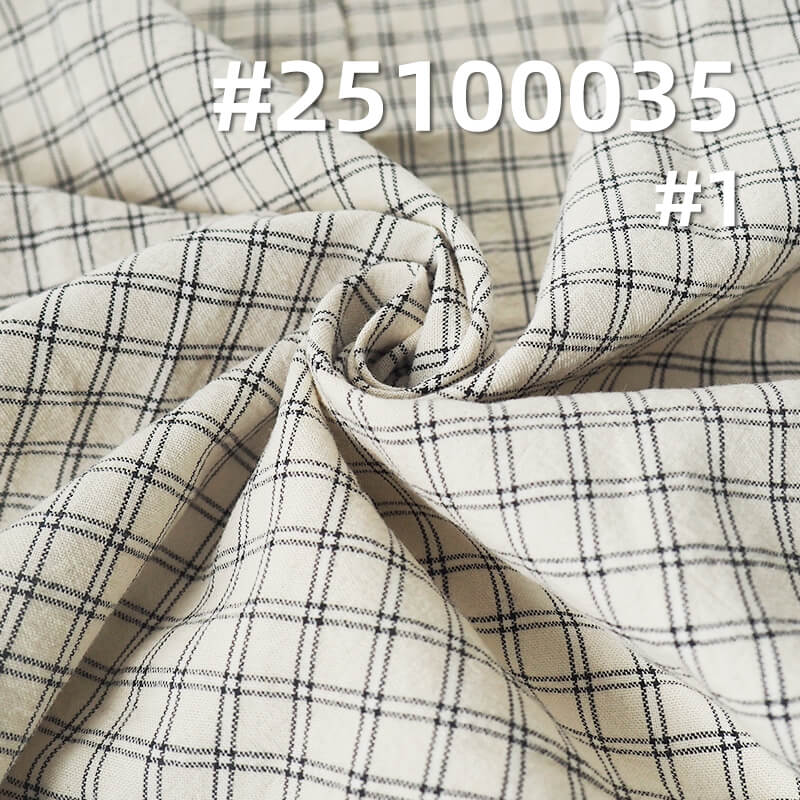 全棉色织格子布|130g/m2平纹绉布|格仔布|休闲衬衫 裙子面料