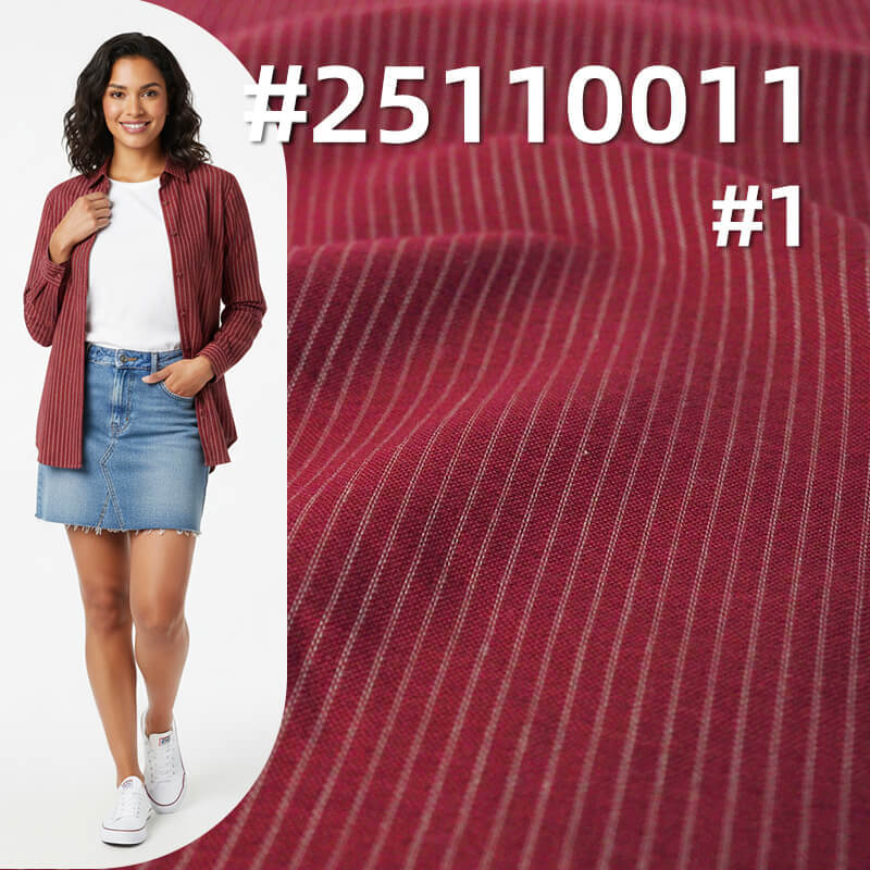 全棉色織條子布|144g/m2梭織純棉平紋布料|時尚襯衫 裙子 褲子面料