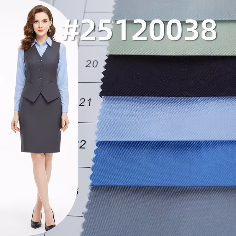 涤棉细斜|155g/m2 梭织TC斜纹染色布|2/1左斜|工作服 制服 工装面料