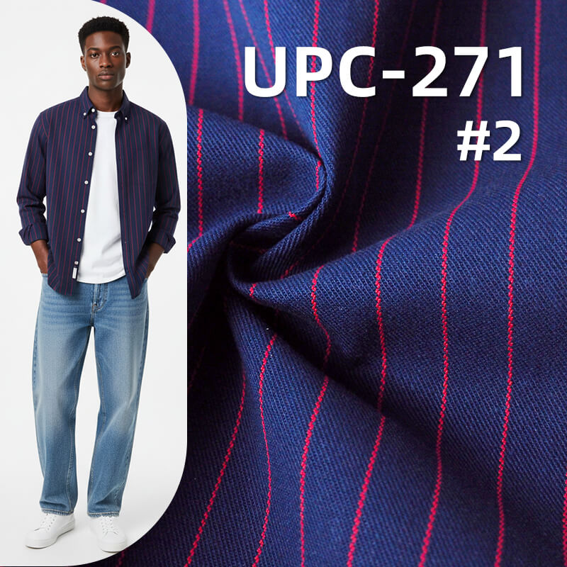 全棉条子布| 8.5安士(oz)梭织三片左斜布料|裙子 休闲衬衫面料