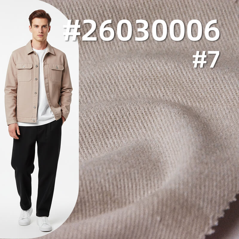 全棉斜纹10*10纱卡|280g/m2雪花绒底抓毛染色布|四片左斜|时尚工装外套 工装裤面料