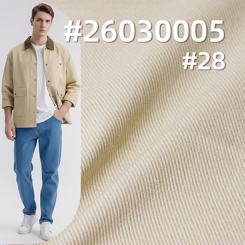 全棉纱卡|10*10加密斜纹纱卡|280g/m2纯棉砂洗面料|四片左斜|时尚工装外套 工装裤面料