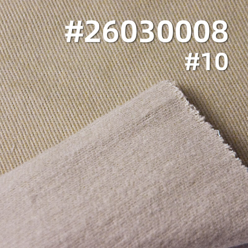 棉弹力染色布|10*10精梳磨毛底抓毛面料|310g/m2秋冬弹力斜纹布|四片左斜|休闲外套 夹克 工装裤面料