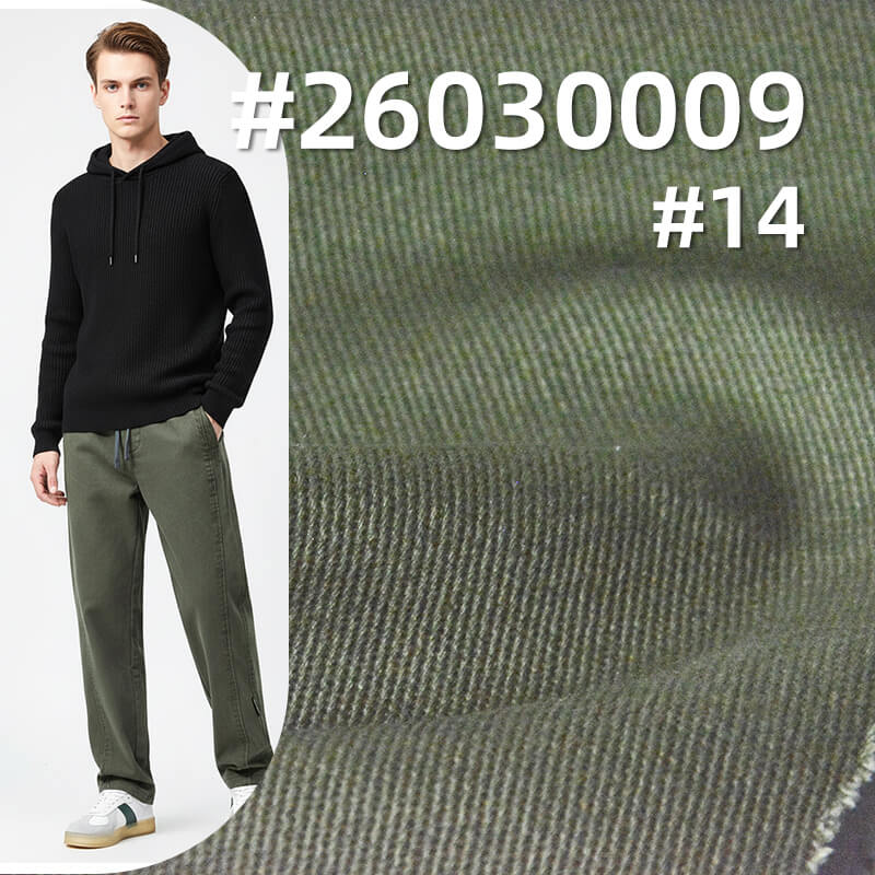 棉弹力染色布|10*10斜纹精梳磨毛布料|310g/m2弹力斜纹布|四片左斜|工装外套 工装裤 半身裙面料