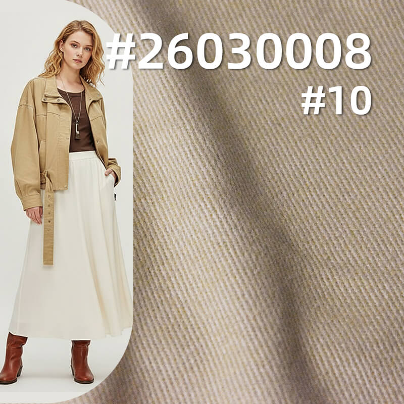 棉弹力染色布|10*10精梳磨毛底抓毛面料|310g/m2秋冬弹力斜纹布|四片左斜|休闲外套 夹克 工装裤面料