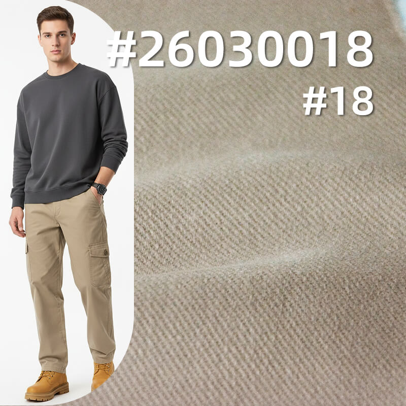 7支高彈賽絡紡染色布|330g/m2棉彈力雪花絨|四片左斜|休閑外套 夾克 工裝褲面料