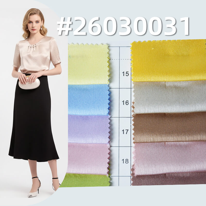 全滌醋酸爆裂緞|190g/m2聚酯纖維色丁布料|絲滑亮光緞面|裙子 襯衫 漢服 禮服面料