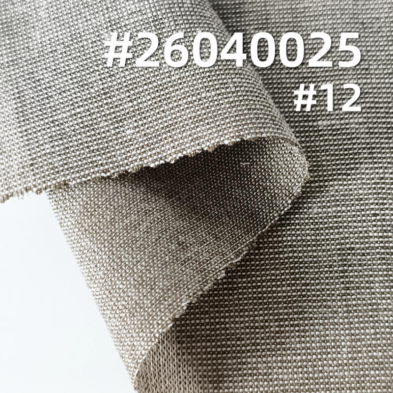 天丝涤麻染色布|148g/m2梭织平纹布料|涤纶莱赛尔亚麻布|老钱风服饰 衬衫 裙子面料