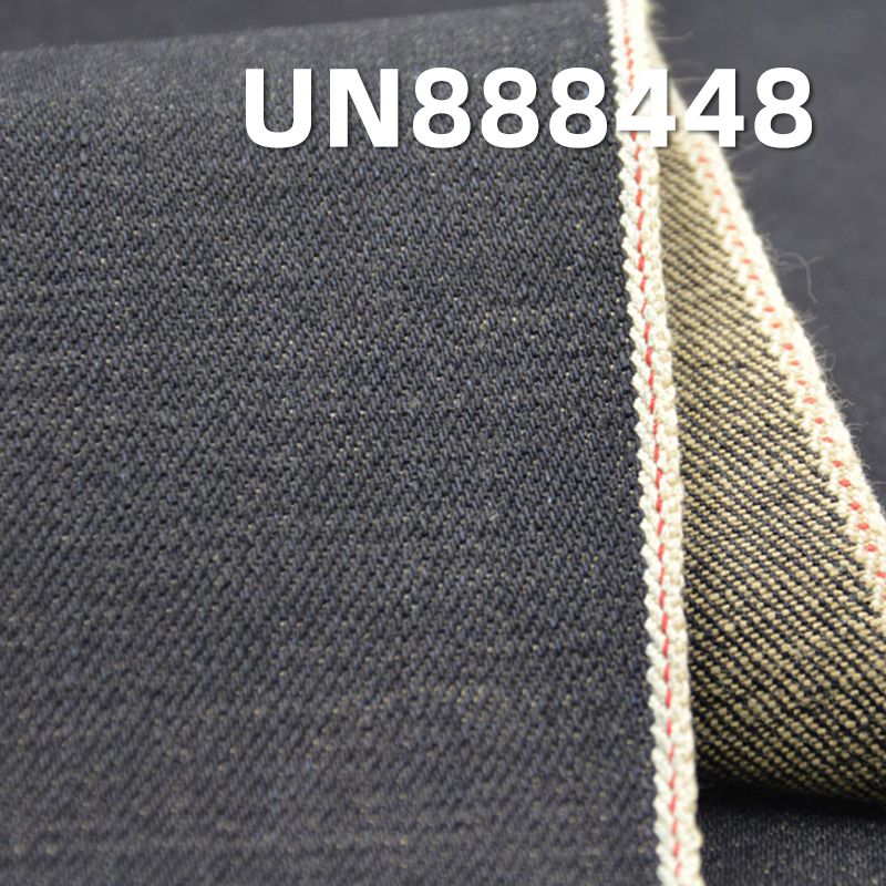 全棉竹節色織牛仔 15.5OZ 31/32" 100%棉竹節色織右斜紅邊牛仔布 UN888448