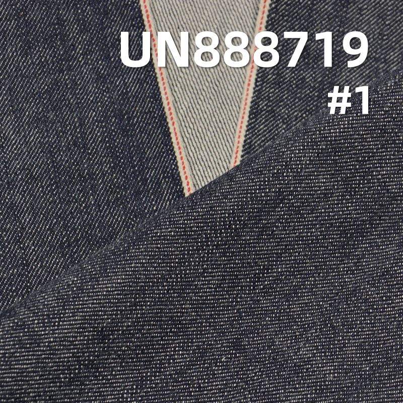 全棉横竖竹节右斜红边牛仔布 14.4oz 30/31" UN888719