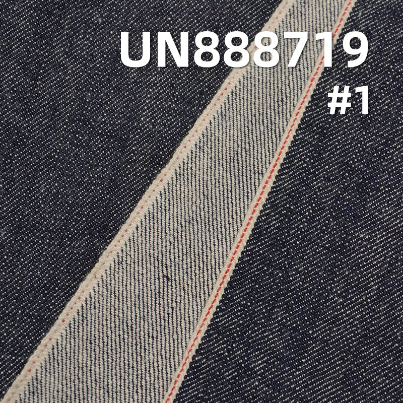 全棉横竖竹节右斜红边牛仔布 14.4oz 30/31" UN888719