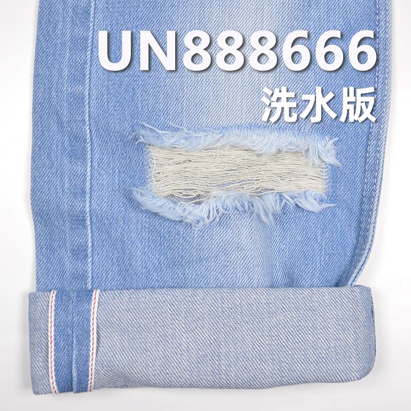 100%棉竹節彩棉右斜紅邊牛仔布 11.5oz 34/35" UN888666