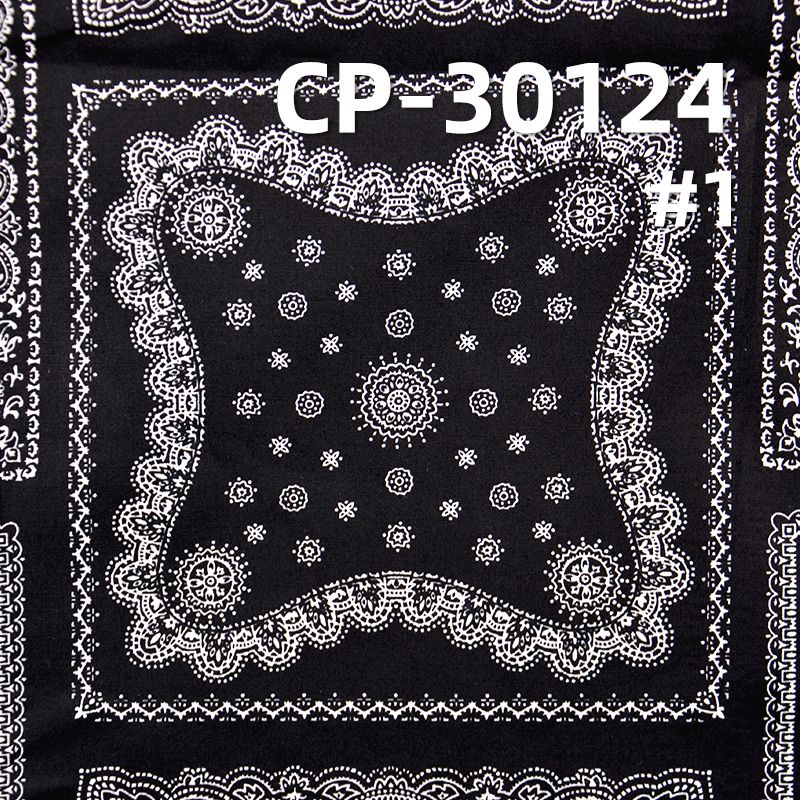 棉彈印花布 120g/m2 57/58" 98%棉2%氨綸平紋印花布 CP-30124