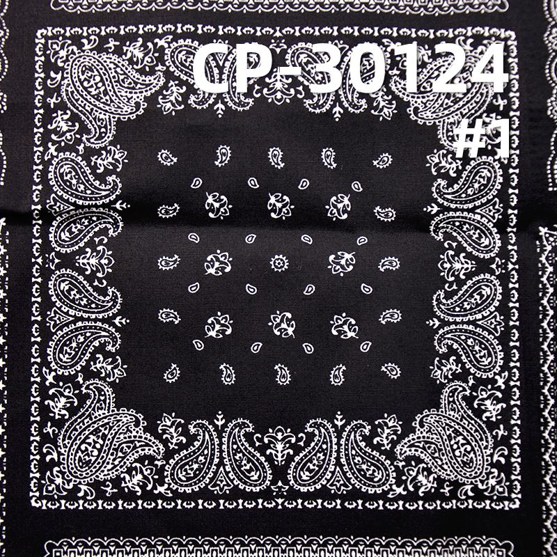 棉弹印花布 120g/m2 57/58" 98%棉2%氨纶平纹印花布 CP-30124