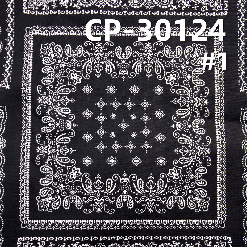 棉彈印花布 120g/m2 57/58" 98%棉2%氨綸平紋印花布 CP-30124