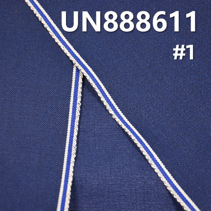 100%棉竹节右斜色织红边牛仔布 14oz 30/31” UN888611