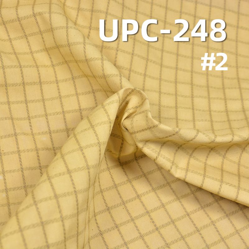 棉色織格子布 151g/m2 62/63" 棉金屬絲色織格子布 UPC-248