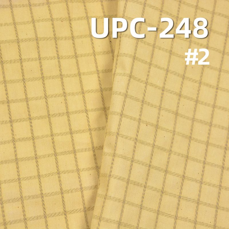 棉色织格子布 151g/m2 62/63" 棉金属丝色织格子布 UPC-248