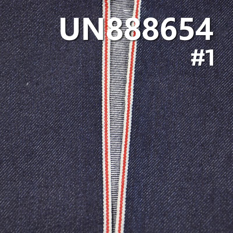 25.1%PPT高彈絲74.9%棉右斜紅邊牛仔布30/31" 10.5oz UN888654