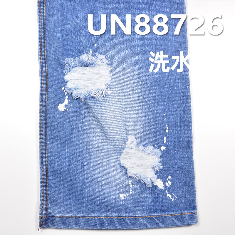 吸湿排汗牛仔面料 27%PPT高弹丝73%棉右斜牛仔布 57/58"  11oz UN88726