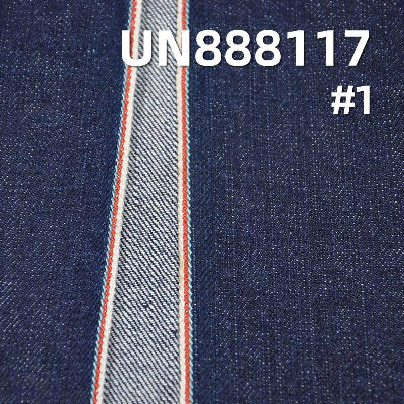 全棉竹节右斜红邊牛仔 13.5oz 32" UN888117